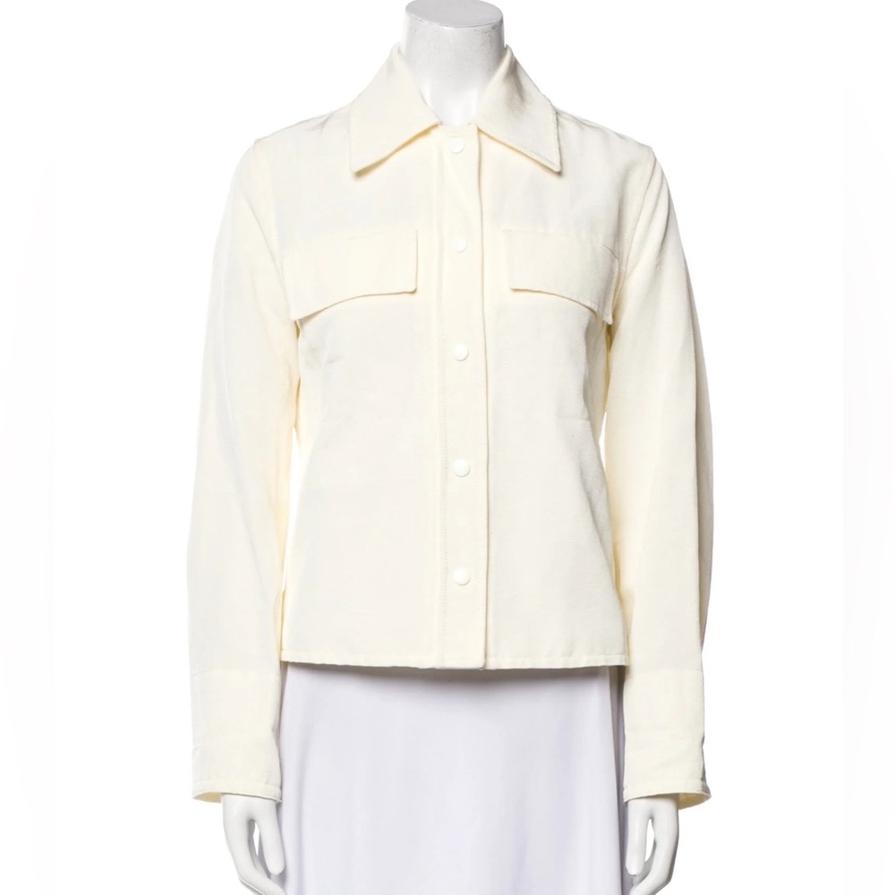 VINCE textured shacket shirt jacket in bone Size Large - Picture 2 of 6